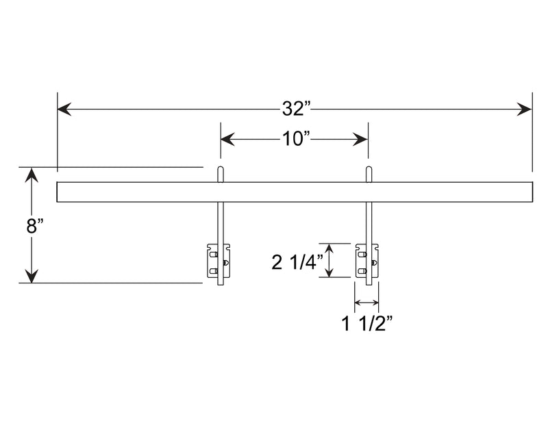 Black 32in plug-in LED picture light bar with two adjustable mounting brackets