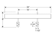LED picture light dimensions: 24 in long, 10 in projection, 8 in high