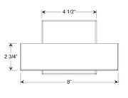 Direct wire LED picture light dimensions: 8" wide, 2 3/4" high, 4 1/2" deep