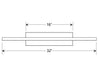 Designer 36" Direct Wire 2700K LED Picture Light in Satin Silver Line Drawing