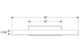 Gallery 32" Direct Wire 2700K LED Picture Light in Satin Silver Line Drawing