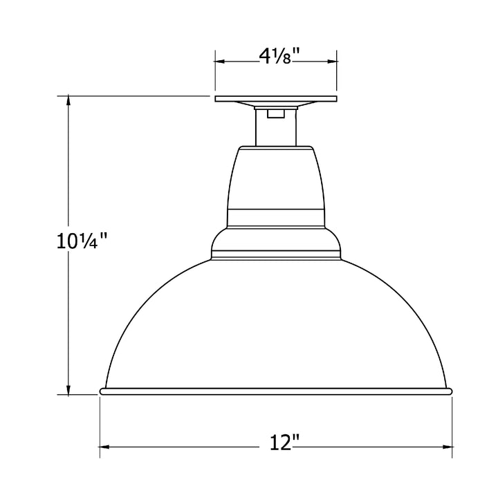 Cafe 12" Flush Mount Light in Barn Red | Montclair Light Works