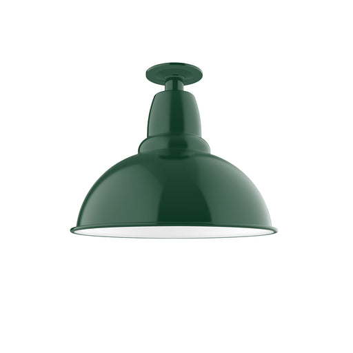 Forest green LED flush mount ceiling light, dome shade and canopy
