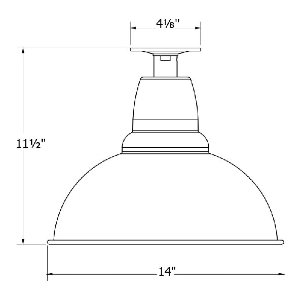 Cafe 14" LED Flush Mount Light in Bright Yellow | Montclair Light Works