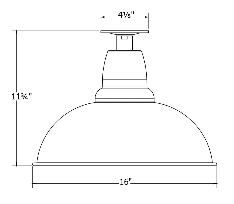 Cafe 16" Flush Mount Light in Black | Montclair Light Works