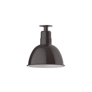 Architectural bronze flush mount light with bowl-shaped shade