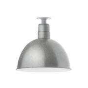 16-inch flush mount ceiling light with gray galvanized dome shade