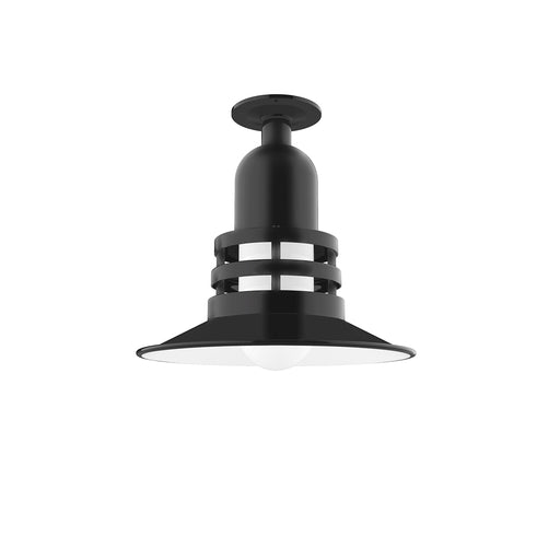Atomic 12" Flush Mount Light in Black in Black | Montclair Light Works
