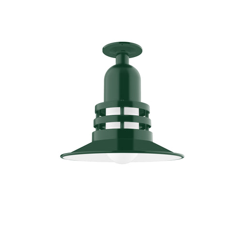 Atomic 12" Flush Mount Light in Forest Green in Forest Green | Montclair Light Works