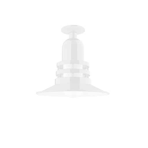 Atomic 12" Flush Mount Light in White in White | Montclair Light Works