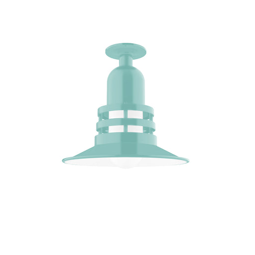 Atomic 12" Flush Mount Light in Sea Green in Sea Green | Montclair Light Works