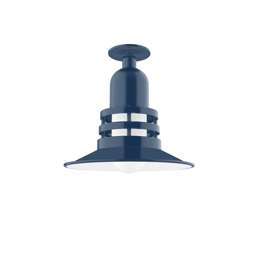 Atomic 12" Flush Mount Light in Navy in Navy | Montclair Light Works