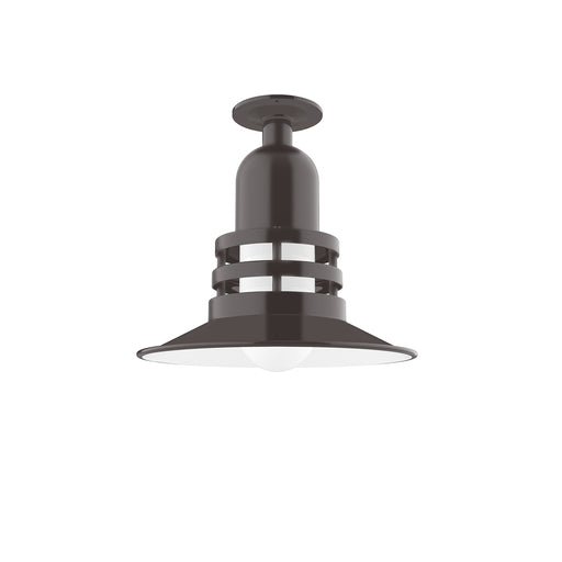 Atomic 12" Flush Mount Light in Architectural Bronze in Architectural Bronze | Montclair Light Works