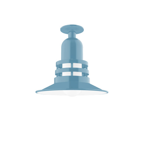 Atomic 12" Flush Mount Light in Light Blue in Light Blue | Montclair Light Works