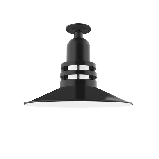Atomic 16" Flush Mount Light in Black in Black | Montclair Light Works