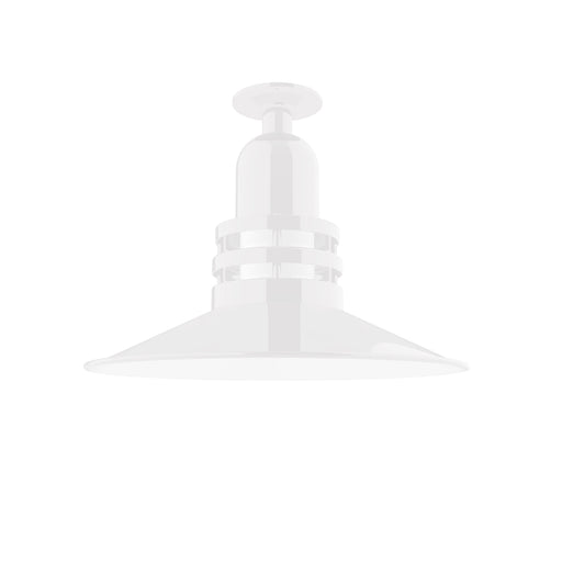 Atomic 16" Flush Mount Light in White in White | Montclair Light Works