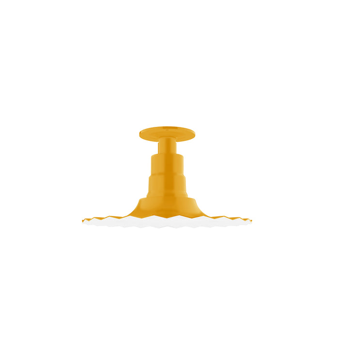 Radial 12" Flush Mount Light in Bright Yellow | Montclair Light Works