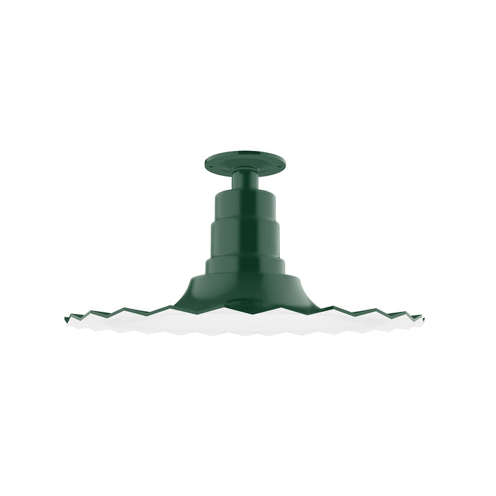 Radial 16" Flush Mount Light in Forest Green | Montclair Light Works