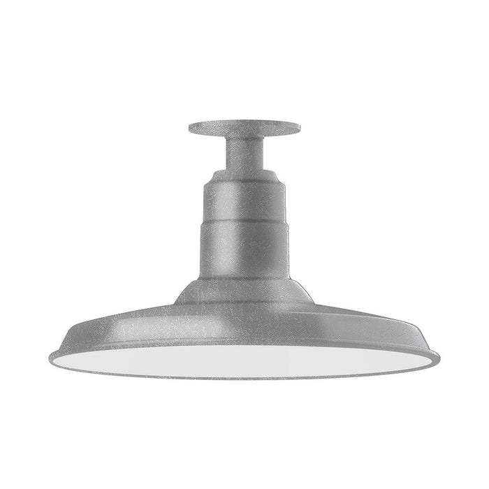 Warehouse 14" flush mount in Painted Galvanized