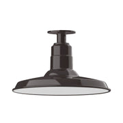 Architectural bronze flush mount ceiling light with wide dome shade
