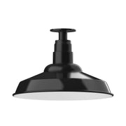 Black LED flush mount ceiling light with white underside diffuser.