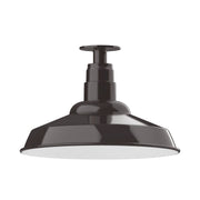 Architectural bronze LED flush mount ceiling light with white diffuser
