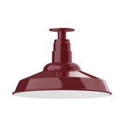Warehouse 16-in flush mount ceiling light, barn-red dome shade