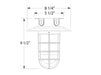 Vaportite 8 1/4 inch Flush Mount Ceiling Light in Painted Galvanized Line Drawing