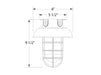 Vaportite 8 inch Flush Mount Ceiling Light in Light Blue Line Drawing