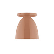 Terracotta 6-inch flush mount light fixture with round canopy and bell-shaped shade