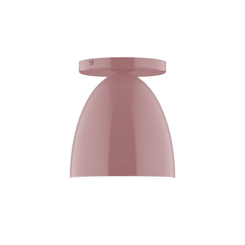 Mauve LED flush mount ceiling light with rounded dome shade