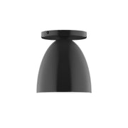 Jill 6 in flush mount ceiling light, black bell-shaped dome shade.