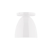 White Jill flush mount ceiling light with flared glass shade