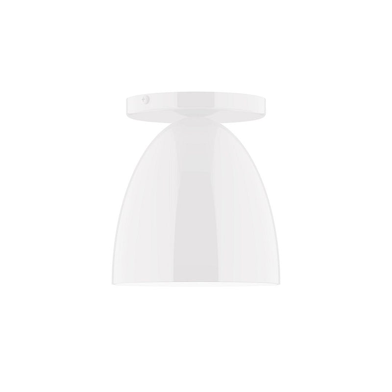 White Jill flush mount ceiling light with flared glass shade