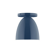 Navy 6-inch flush mount ceiling light with dome-shaped shade