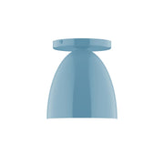 Light blue LED flush mount ceiling light with domed shade