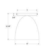 Flush mount ceiling light dimensions: 6" wide, 6 5/8" high