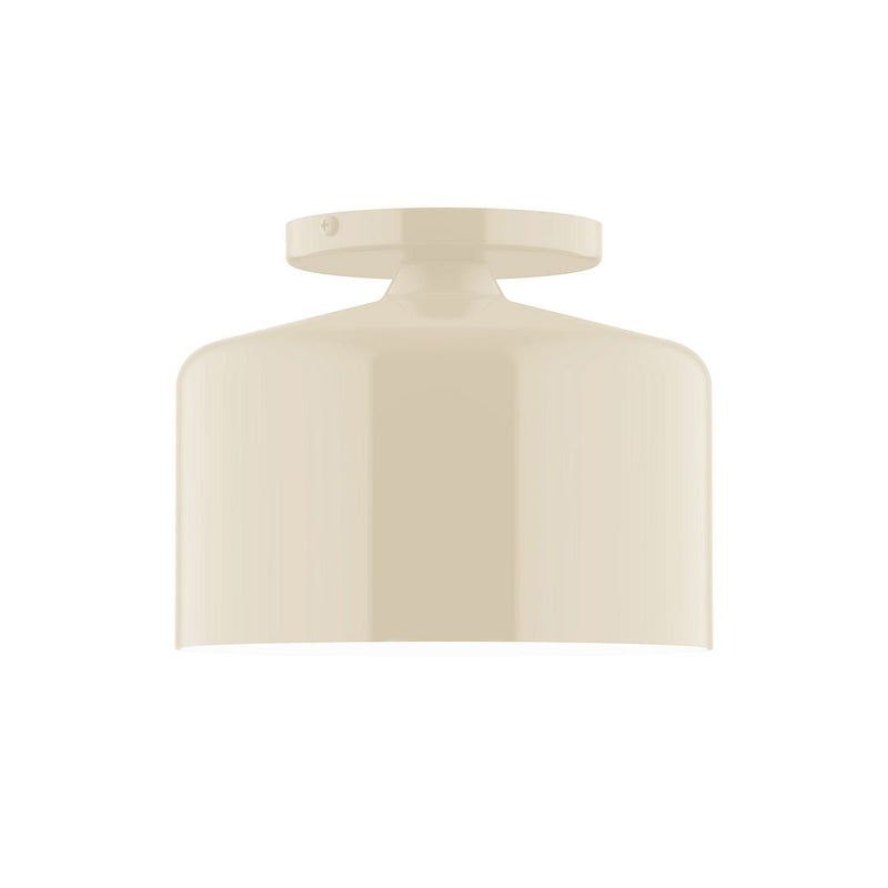 LED flush mount ceiling light, cream with rounded cylindrical diffuser and base