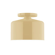 Ivory LED flush mount ceiling light with rounded dome shade and flat canopy
