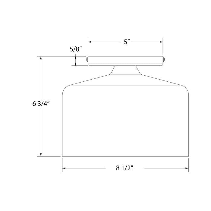 Julia 8.5" Flush Mount in Bright Yellow Line Drawing