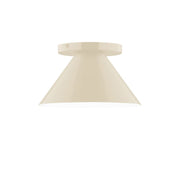Cream LED flush mount ceiling light with wide flared shade