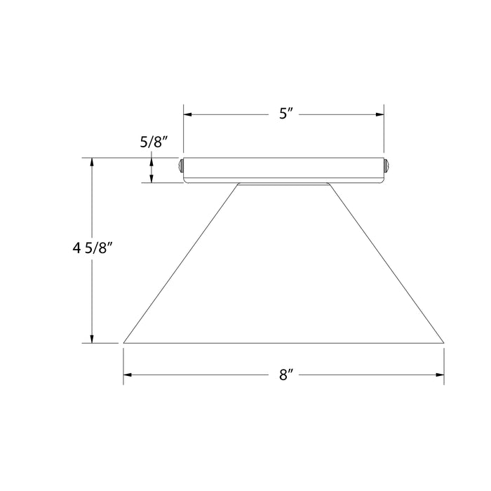 Pinnacle 8" Flush Mount in Terracotta Line Drawing