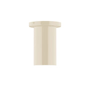 Cream 3.5 in flush mount light with cylindrical housing and flat canopy