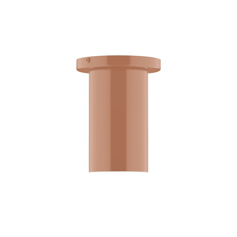 Terracotta LED flush mount cylinder ceiling light with flat rim