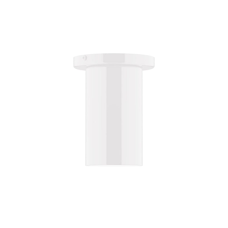 White 3.5 in flush mount ceiling light fixture with cylindrical housing