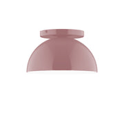 Mauve glass globe flush mount ceiling light with circular flush canopy
