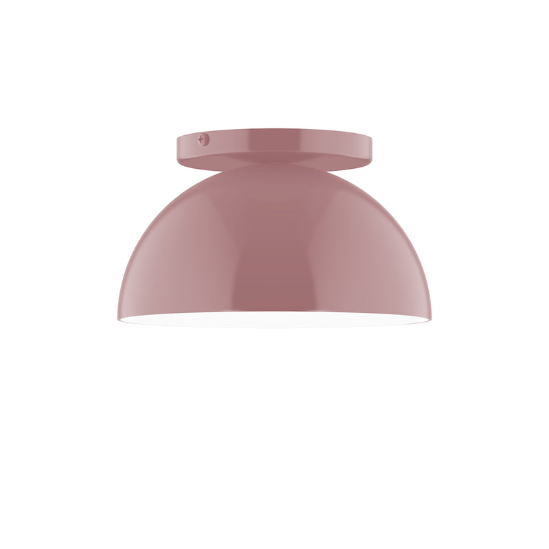 Mauve glass globe flush mount ceiling light with circular flush canopy