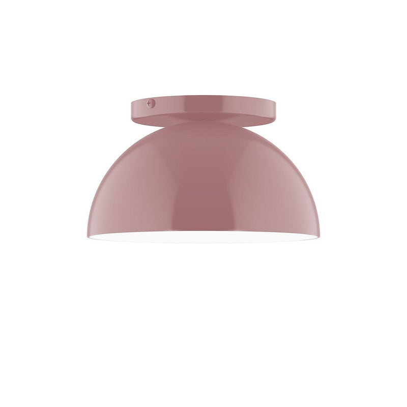 Mauve LED flush mount ceiling light with rounded dome shade