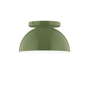 Arcade 8-inch flush mount ceiling light with dome shade, fern green