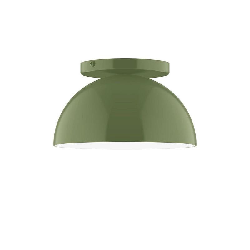 Arcade 8-inch flush mount ceiling light with dome shade, fern green